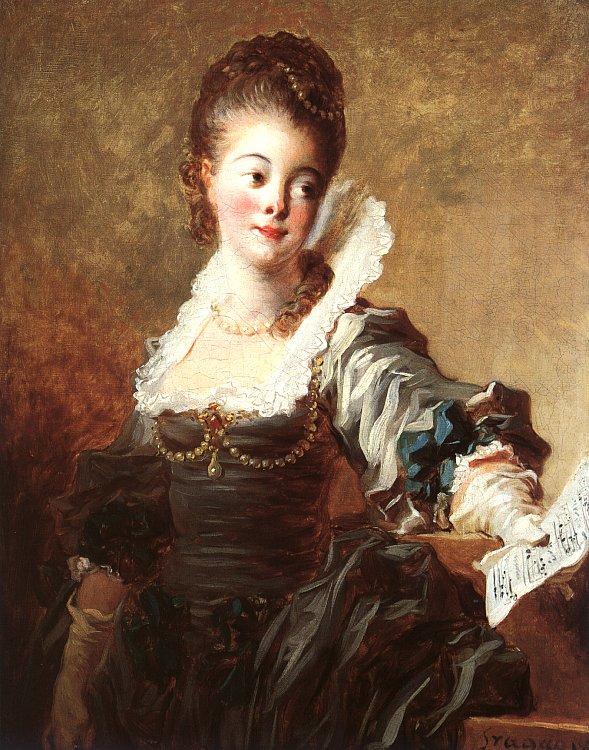 Jean Honore Fragonard Portrait of a Singer Holding a Sheet of Music oil painting picture